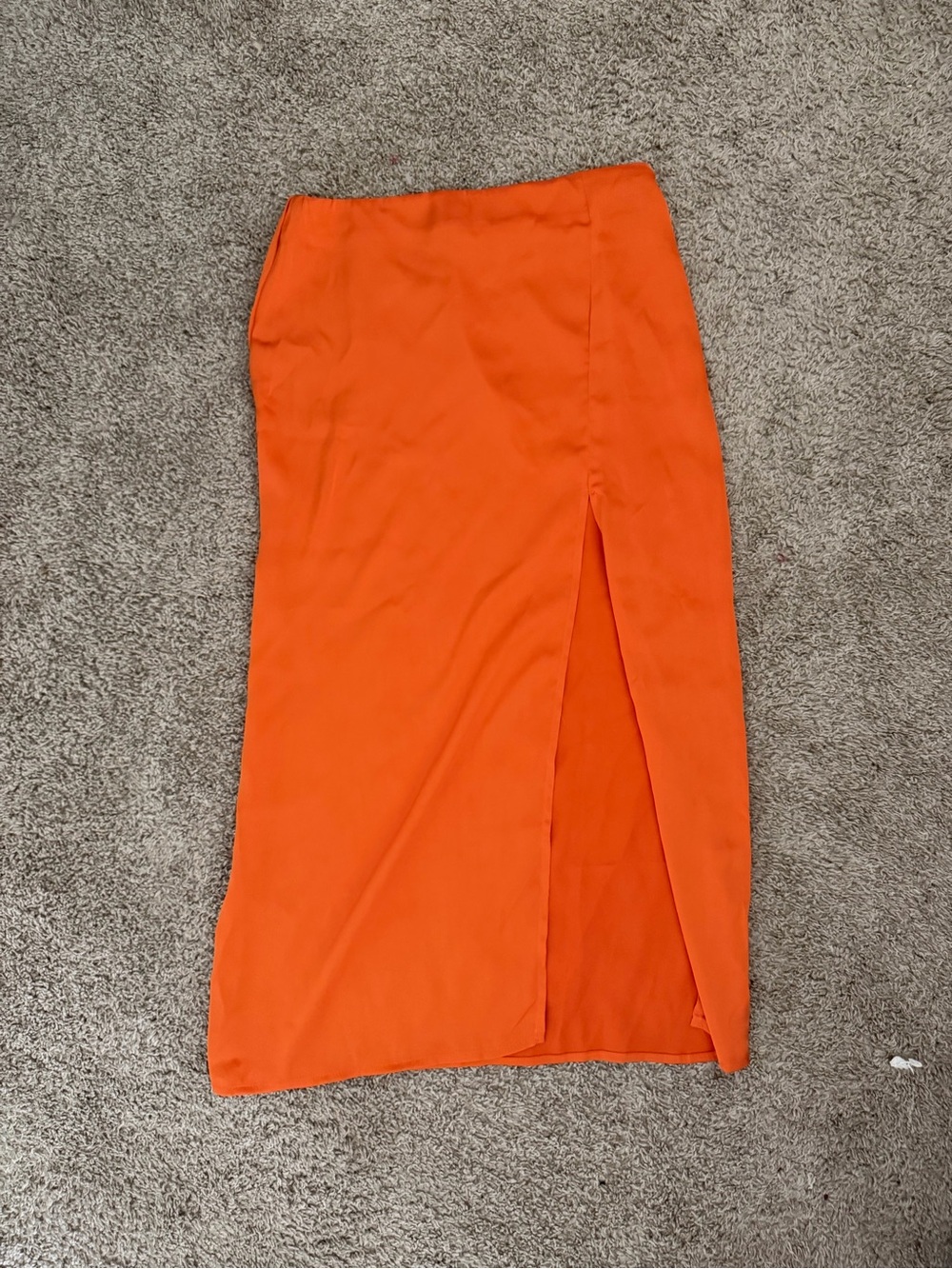 Orange Side-Slit Midi Skirt - Women